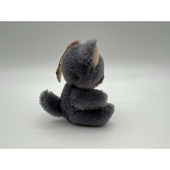 Dakin & Co. 1985 Miniature 3" Gray Plush Bear Ornament Figurine Moveable Joints - Picture 3 of 8